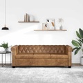 Chesterfield Sofa 3-Sitzer Kunstleder Braun