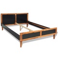 Bettgestell Akazienholz Massiv 200 x 180 cm Schwarz