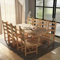 vidaXL 9-tlg. Essgruppe Tisch mit Stühlen Teak