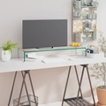 vidaXL TV-Tisch/Bildschirmerhöhung Glas Transparent 90x30x13 cm