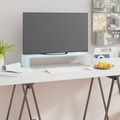 vidaXL TV-Tisch/Bildschirmerhöhung Glas Weiß 60x25x11 cm