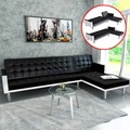 Ecksofa mit Schlaffunktion Kunstleder Schwarz