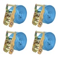 vidaXL Ratschen-Spanngurte 4 Stk. 2 Tonnen 6m×38mm Blau