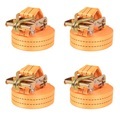 vidaXL Ratschen-Spanngurte 4 Stk. 1 Tonne 6m×38mm Orange