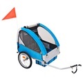 vidaXL Kinder Fahrradanhänger Grau und Blau 30 kg