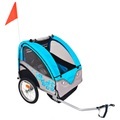 vidaXL Kinder Fahrradanhänger Grau und Blau 30 kg