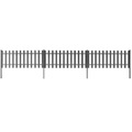 Diverse Hardware, WPC Lattenzaun mit Pfosten 3 Stk. 6 m Lang 60 cm Hoch Grau