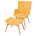 Sessel mit Fusshocker Stoff Gelb