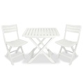 3-tlg. Bistro-Set Klappbar Kunststoff Weiss