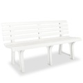 Gartenbank 145,5 cm Kunststoff Weiss