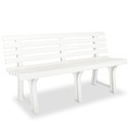 Gartenbank 145,5 cm Kunststoff Weiss