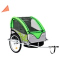 vidaXL, vidaXL 2-in-1 Kinder Fahrradanhänger & Kinderwagen Grün und Grau