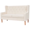 2-Sitzer-Sofa Stoff Cremeweiss