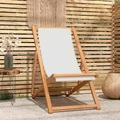 vidaXL Liegestuhl Teak 56×105×96 cm Creme