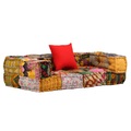 2-Sitzer Modulares Sofa mit Armlehnen Stoff Patchwork