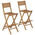 Klappbare Garten-Barhocker 2 Stk. Massivholz Teak