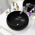 Waschbecken Keramik Rund Schwarz 40 x 16 cm