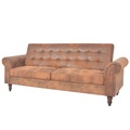 Diverse Hardware, Schlafsofa mit Armlehnen Kunstleder braun