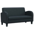 2-Sitzer-Sofa Kunstleder Schwarz