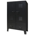 Diverse Hardware, Kleiderschrank Metall Industrie-Stil 67 x 35 x 107 cm Schwarz