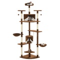 vidaXL Katzen-Kratzbaum mit Sisal-Kratzsäulen 203 cm Braun und Weiß