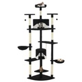 vidaXL Katzen-Kratzbaum mit Sisal-Kratzsäulen 203 cm Schwarz und Weiß