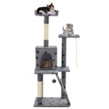 Diverse Hardware, Katzen-Kratzbaum Sisal 120 cm Grau Pfoten-Aufdruck