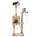 Diverse Hardware, Katzen-Kratzbaum Sisal 120 cm Beige Pfoten-Aufdruck
