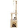 vidaXL, vidaXL Katzen-Kratzbaum mit Sisal-Kratzsäulen 109 cm Beige