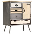 Sideboard Mangoholz Massiv und Stahl 65 x 33 x 76 cm