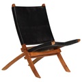 Diverse Hardware, Relaxstuhl Echtleder 59x72x79 cm Schwarz
