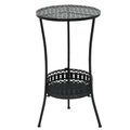 Bistrotisch Vintage-Stil Rund Metall 40 x 70 cm Schwarz