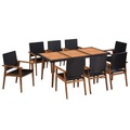 9-tlg. Garten-Essgruppe Poly Rattan Schwarz und Braun