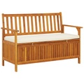 Garten Aufbewahrungsbank Akazienholz Massiv 120 x 63 x 84 cm