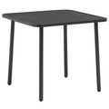 Garten-Esstisch Stahl 80x80x72 cm Dunkelgrau Lattendesign