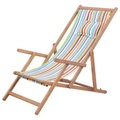 Diverse Hardware, Klappbarer Strandstuhl Stoff und Holzrahmen Mehrfarbig