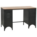 vidaXL Schreibtisch mit Ständer Tannenholz Massiv und Stahl 120x50x76 cm