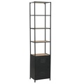 vidaXL Bücherregal aus massivem Tannenholz und Stahl 40,5x32,5x180 cm