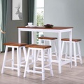 Diverse Hardware, Bartisch- und Hocker-Set 5-tlg. Massivholz