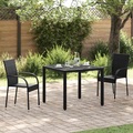 vidaXL Stapelbare Gartenstühle 2 Stk. Poly Rattan Schwarz