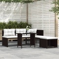 4-tlg. Garten-Lounge-Set Poly Rattan Braun
