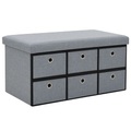 vidaXL Faltbare Sitzbank Leinenoptik 76×38×38 cm Hellgrau