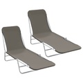 Klappliegen 2 Stk. Stahl und Stoff Grau