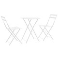 3-tlg. Bistro-Set Stahl Weiss