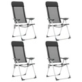 vidaXL, vidaXL Klappbare Campingstühle 4 Stk. Aluminium Schwarz
