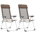 vidaXL, vidaXL Klappbare Campingstühle 2 Stk. Aluminium Braun
