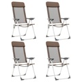 vidaXL, vidaXL Klappbare Campingstühle 4 Stk. Aluminium Braun
