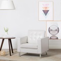 Sessel Kunstleder-Polster 75 x 70 x 75 cm Weiss