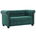vidaXL Chesterfield Sofa 2-Sitzer Samtbezug 146 x 75 x 72 cm Grün