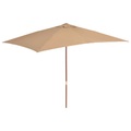 vidaXL Sonnenschirm mit Holz-Mast 200×300 cm Taupe